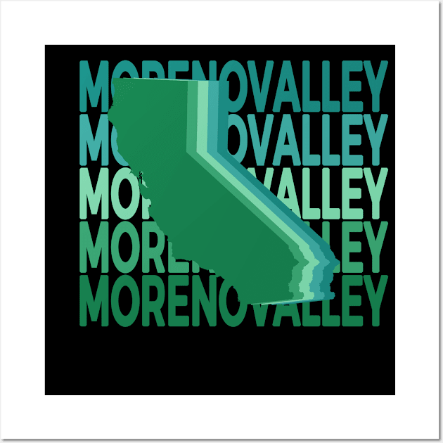 Moreno Valley California Green Repeat Wall Art by easytees